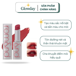 Son thỏi lì, lên màu siêu xinh romand zero matte lipstick 3g
